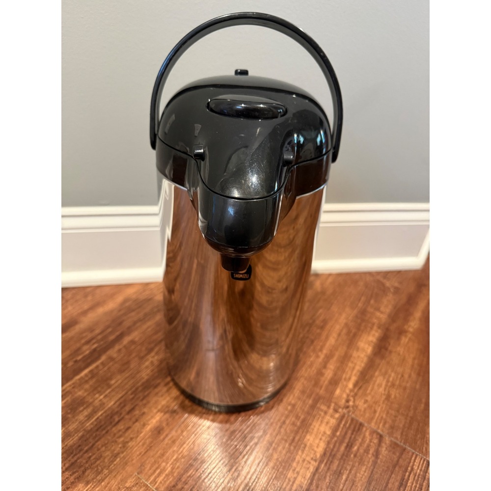 Shimizu Stainless Steel Thermal Airpot Coffee Beverage Dispenser Pump‎ Action